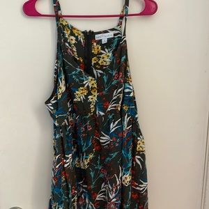 Boutique brand multicolor, green yellow light blue, dark blue tank top flowy 0X